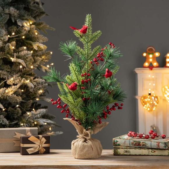 Glitzhome Glitzhome 20"H Christmas Cardinal Table Tree Décor