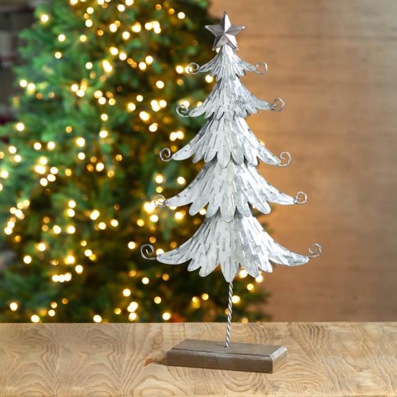 Glitzhome Glitzhome 20" H Galvanized Table Tree Christmas Home Decor