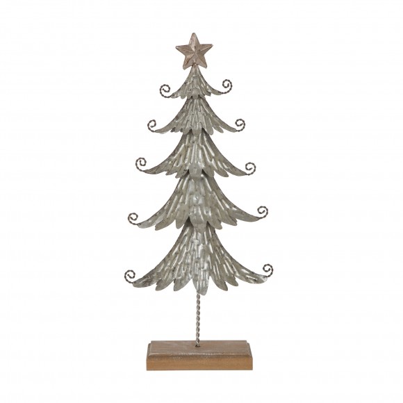 glitzhome Glitzhome 20" H Galvanized Table Tree Christmas Home Decor