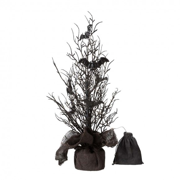 Glitzhome Glitzhome 20"H Halloween Table Tree With Lighted Bats Decor