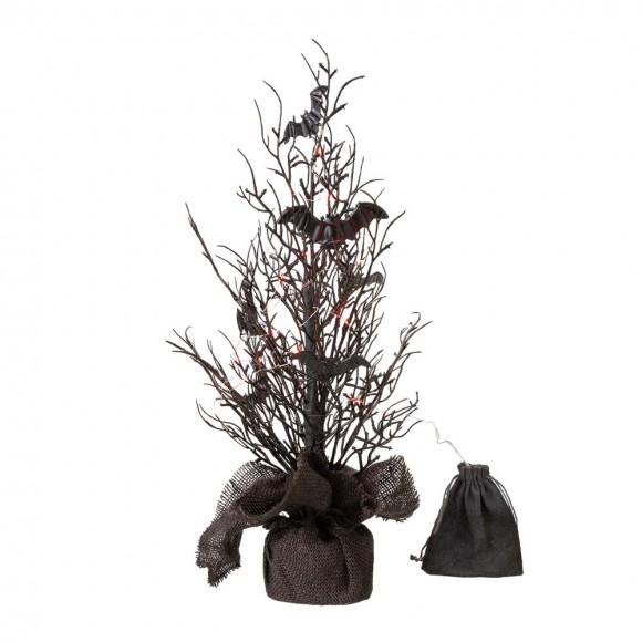 glitzhome Glitzhome 20"H Halloween Table Tree with Lighted Bats Decor