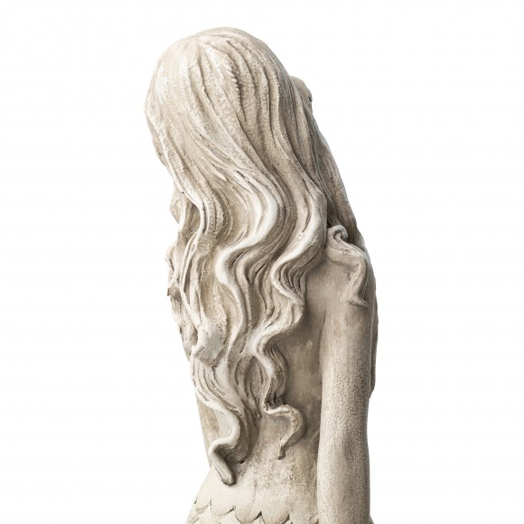 Glitzhome Glitzhome 20"H MGO Concrete Finish Mermaid Garden Statue