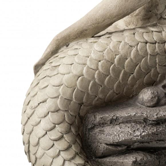 Glitzhome Glitzhome 20"H MGO Concrete Finish Mermaid Garden Statue