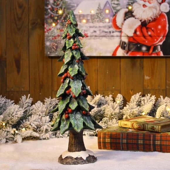 Glitzhome Glitzhome 20"H Resin Christmas Handcrafted Red Berry Table Tree Decor