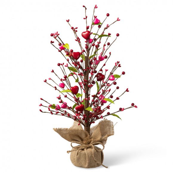 glitzhome Glitzhome 20"H Valentine's Berry Heart Table Tree