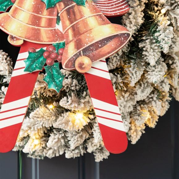 Glitzhome Glitzhome 20"H Wooden Christmas Candy Cane Wall Décor