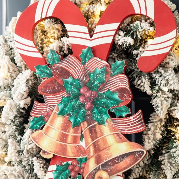 Glitzhome Glitzhome 20"H Wooden Christmas Candy Cane Wall Décor