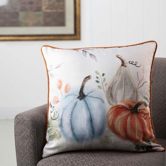 Glitzhome Glitzhome 20"L*20"W Faux Burlap Pumpkin Pillow Cover