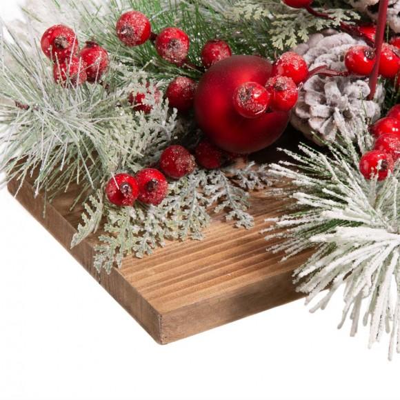 Glitzhome Glitzhome 20"L Christmas Metal "Joy" Floral Centerpiece Table Decor