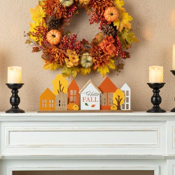 Glitzhome Glitzhome 20"L Fall Wooden House Table Décor