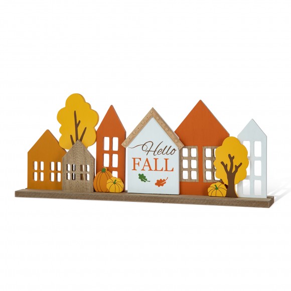 glitzhome Glitzhome 20"L Fall Wooden House Table Décor