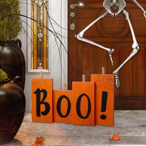 Glitzhome Glitzhome 20"L Halloween Wooden Boo Standing Decor