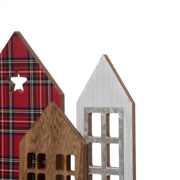 Glitzhome Glitzhome 20"L Metal & Wooden Christmas House Table Décor