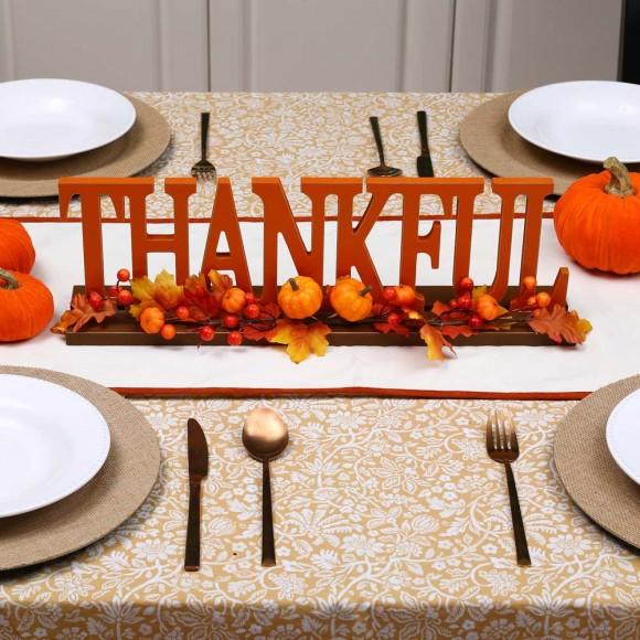 Glitzhome Glitzhome 20"L "THANKFUL" Wooden Table Decor Or Centerpiece