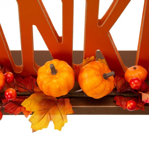 Glitzhome Glitzhome 20"L "THANKFUL" Wooden Table Decor Or Centerpiece