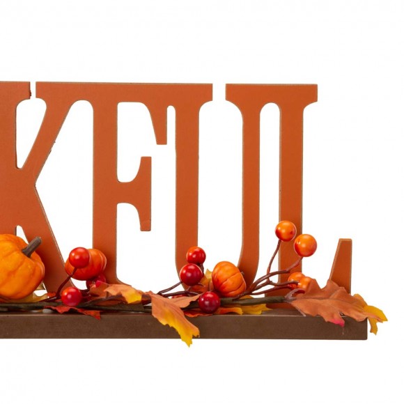 Glitzhome Glitzhome 20"L "THANKFUL" Wooden Table Decor Or Centerpiece