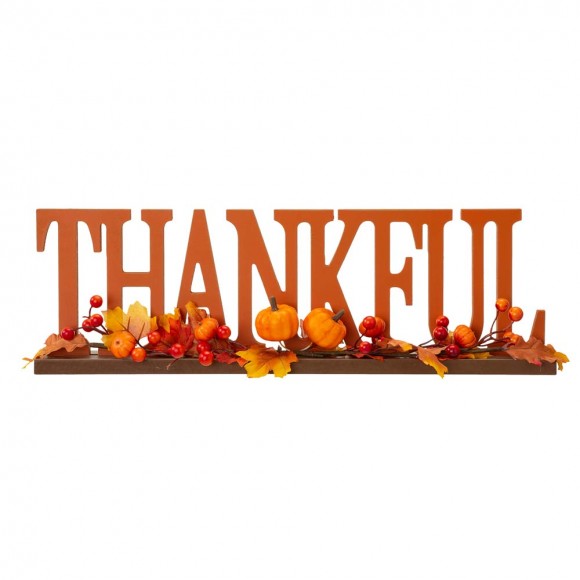 glitzhome Glitzhome 20"L "THANKFUL" Wooden Table Decor or Centerpiece
