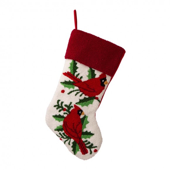 glitzhome Glitzhome 21.00"L Cardinal Hooked Stocking