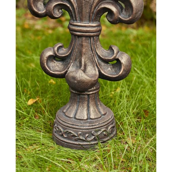 Glitzhome Glitzhome 21.25"H MGO Bronze Standing Fleur De Lis Garden Statue