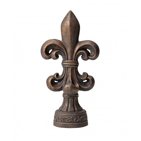 glitzhome Glitzhome 21.25"H MGO Bronze Standing Fleur De Lis Garden Statue