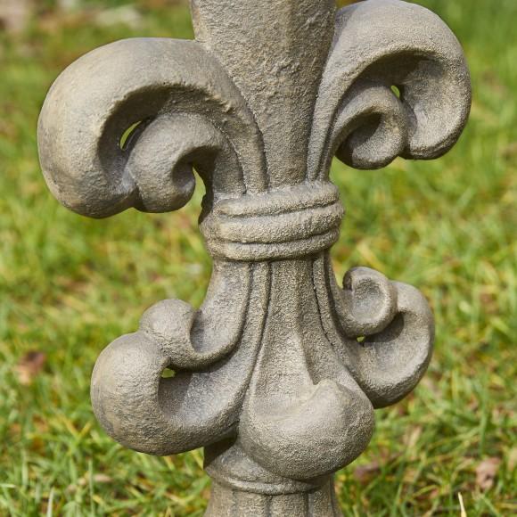 Glitzhome Glitzhome 21.25"H MGO Standing Fleur De Lis Garden Statue