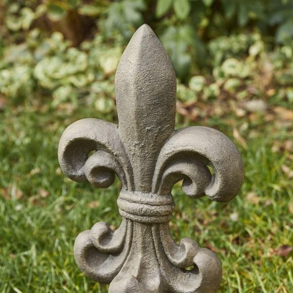 Glitzhome Glitzhome 21.25"H MGO Standing Fleur De Lis Garden Statue