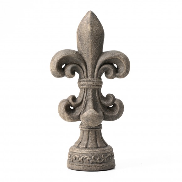 glitzhome Glitzhome 21.25"H MGO Standing Fleur De Lis Garden Statue