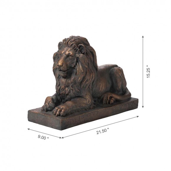Glitzhome Glitzhome 21.5"L MGO Lying Guardian Lion Statue Set Of 2