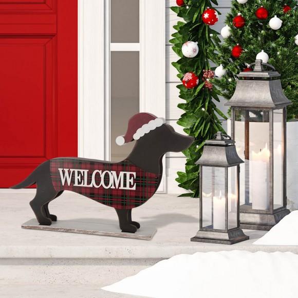 Glitzhome Glitzhome 21.93“L Wooden/Metal Dachshund Porch Sign