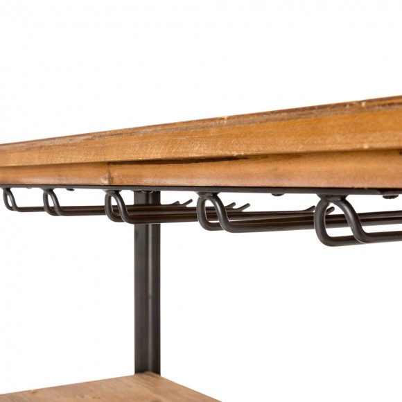 Glitzhome Glitzhome 21 Bottle Floor Wooden Wine Rack With Metal Frame