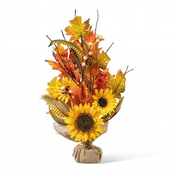 glitzhome Glitzhome 21"H Fall Sunflower Leaf Table Tree