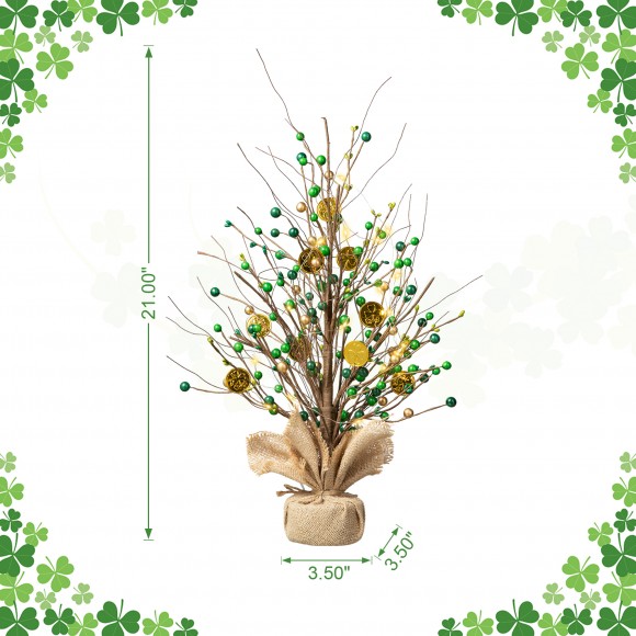 Glitzhome Glitzhome 21"H Lighted St.Patrick's Gold Coin Table Tree