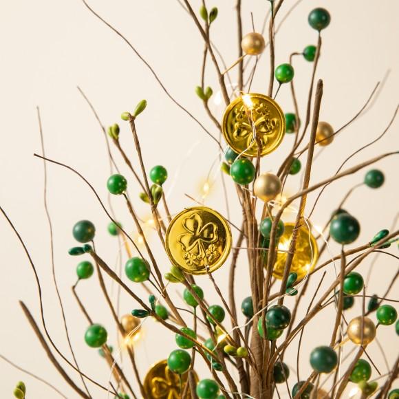 Glitzhome Glitzhome 21"H Lighted St.Patrick's Gold Coin Table Tree