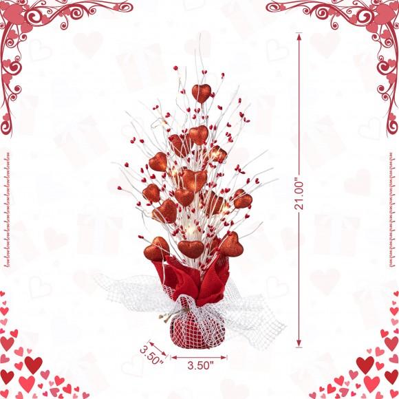 Glitzhome Glitzhome 21"H Lighted Valentine's Heart Table Tree
