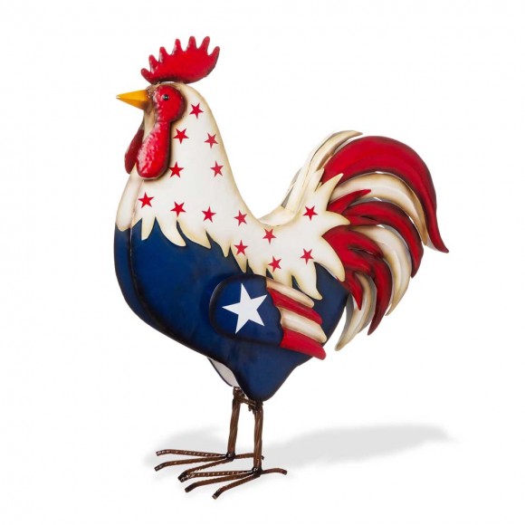 glitzhome Glitzhome 21"H Metal Patriotic Rooster Porch Décor