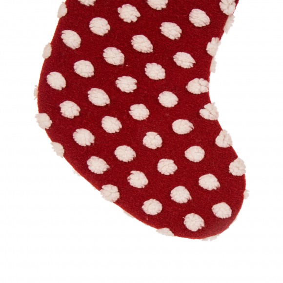 Glitzhome Glitzhome 21"L Fabric Pompom Stocking "Merry Christmas"