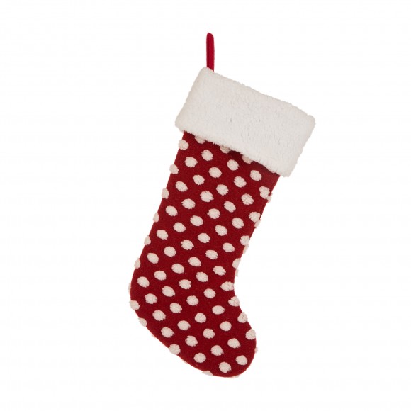 glitzhome Glitzhome 21"L Fabric Pompom Stocking "Merry Christmas"