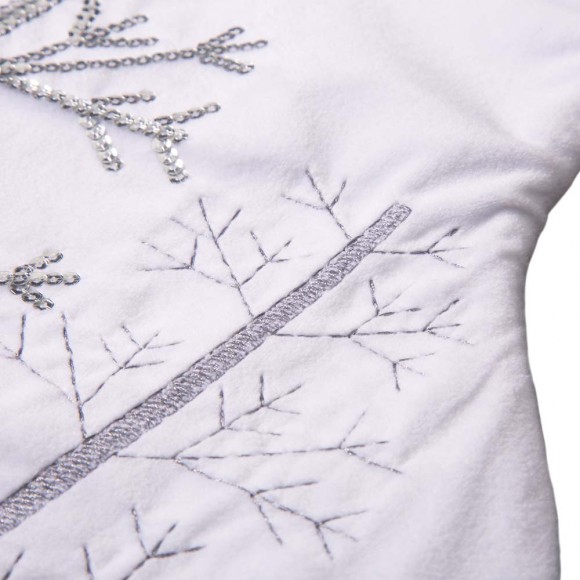 Glitzhome Glitzhome 21"L White Fleece With Christmas Tree And Snowflake Stocking