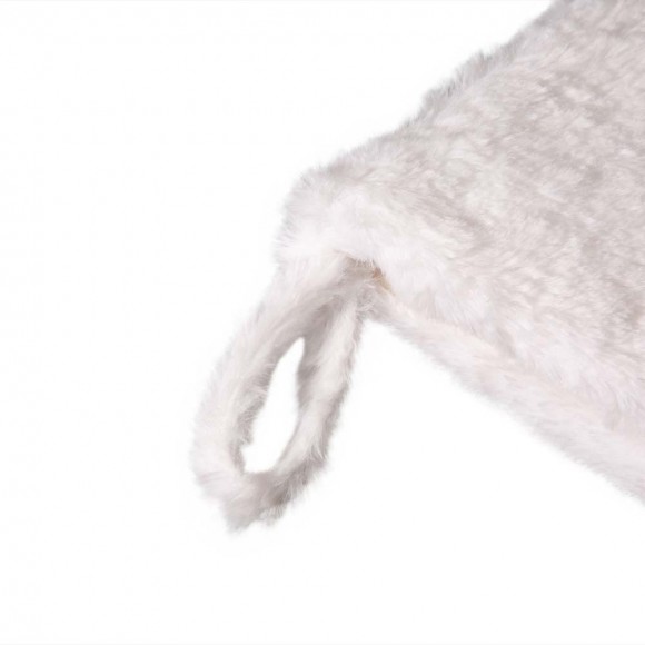 Glitzhome Glitzhome 21"L White Plush With Snowflake Christmas Stocking