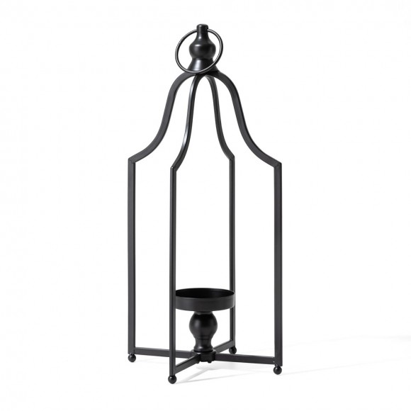 glitzhome Glitzhome 22.00"H Modern Farmhouse Black Metal Candle Lantern