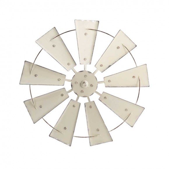 glitzhome Glitzhome 22.05"D Vintage Beige Metal Wind Spinner Wall Décor