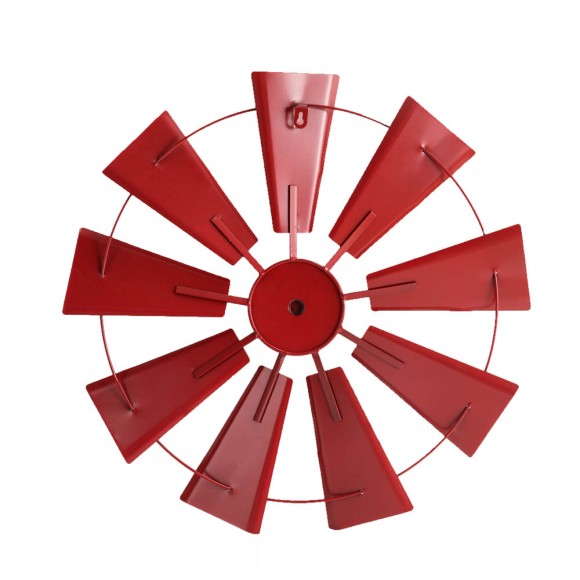 Glitzhome Glitzhome 22.05"D Vintage Red Metal Wind Spinner Wall Décor