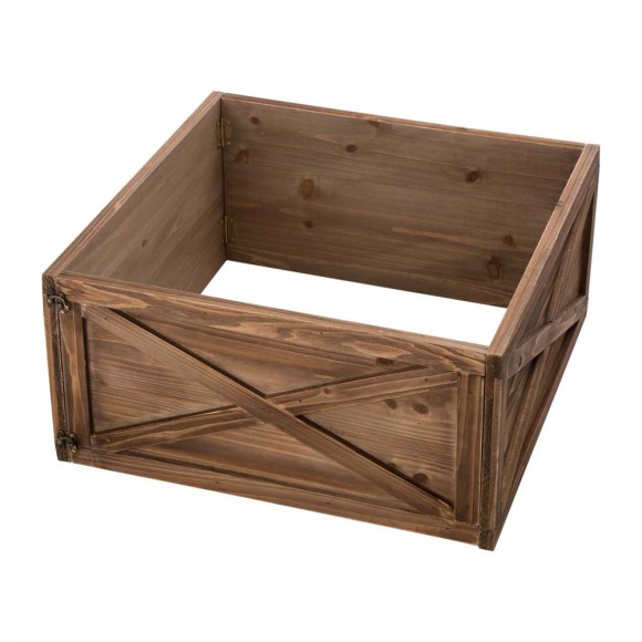 glitzhome Glitzhome 22.09"L Natural Wooden Christmas Tree Collar