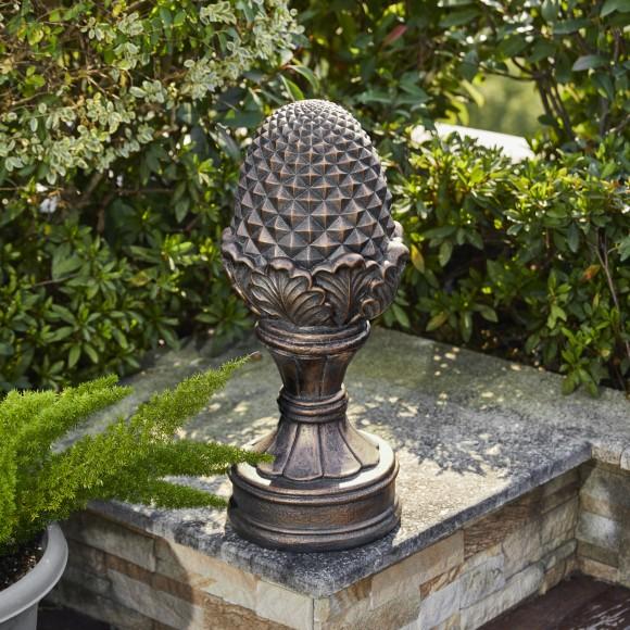 Glitzhome Glitzhome 22.5"H MGO Bronze Artichoke Garden Statue