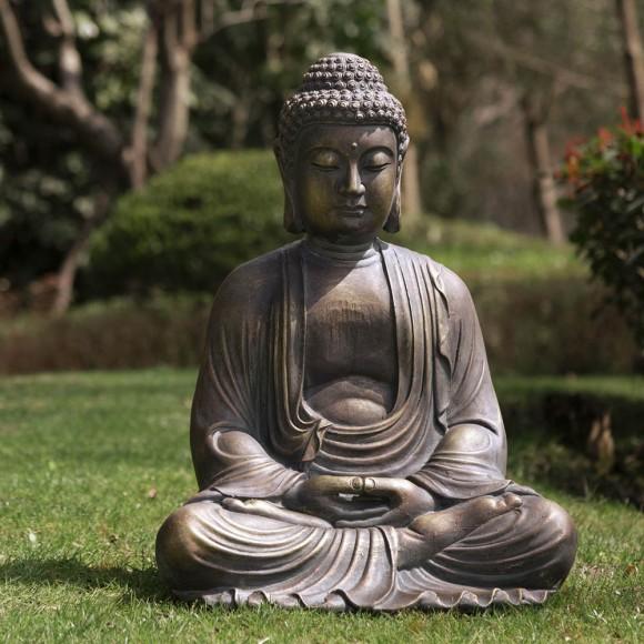 Glitzhome Glitzhome 22.75"H MGO Meditating Buddha Statue