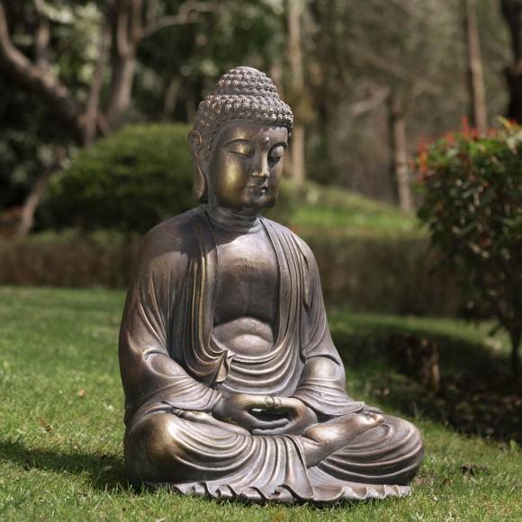 Glitzhome Glitzhome 22.75"H MGO Meditating Buddha Statue