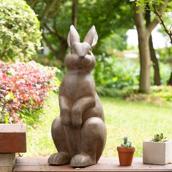 Glitzhome Glitzhome 22.75"H MGO Standing Rabbit Statue