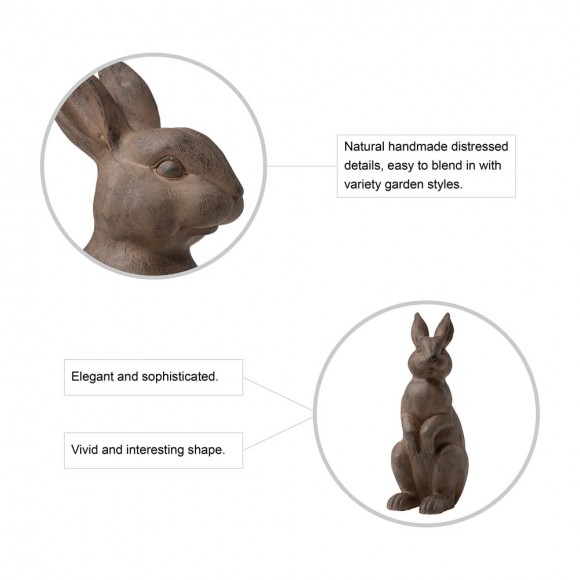Glitzhome Glitzhome 22.75"H MGO Standing Rabbit Statue