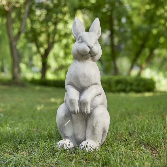 Glitzhome Glitzhome 22.75"H MGO White Standing Rabbit Statue