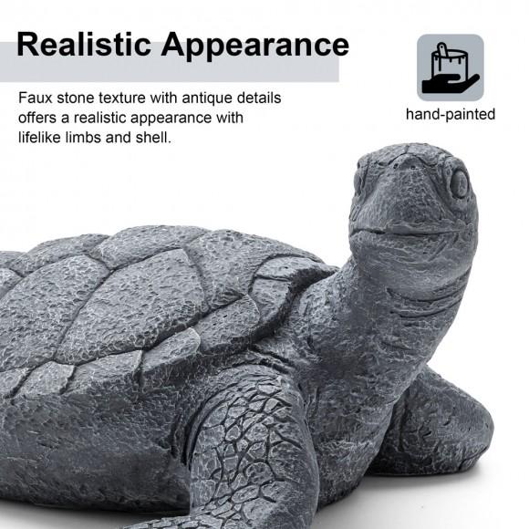 Glitzhome Glitzhome 22.75''L MgO Oversized Crawling Turtle Garden Statue